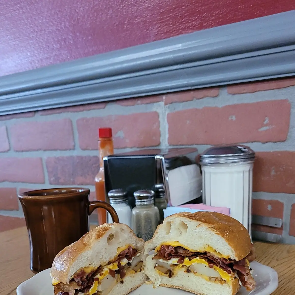 Bacon Egg Cheese Potato Sandwich
