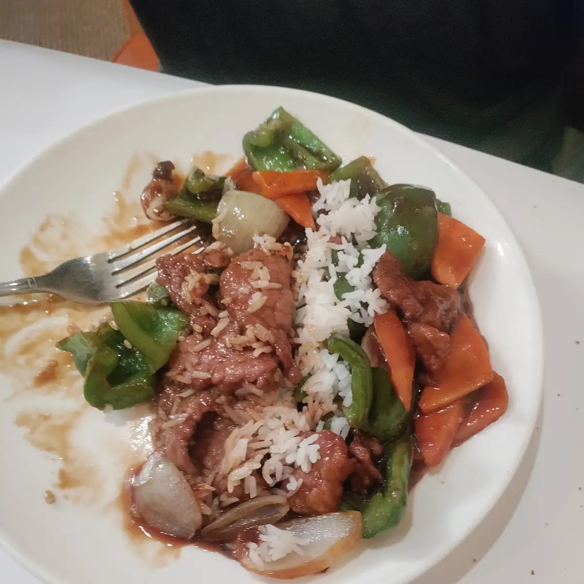 Pepper Steak and White Rice