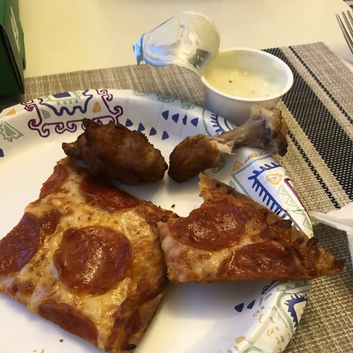 Thin Crust Pepperoni Pizza and Wings