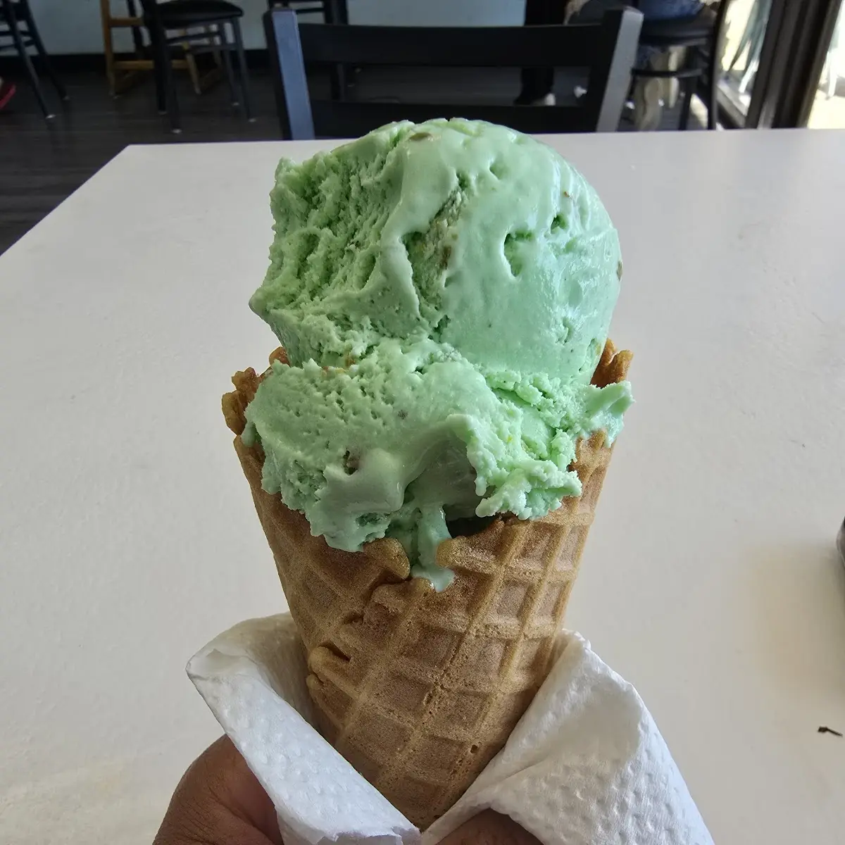 Pistachio Ice Cream Cone