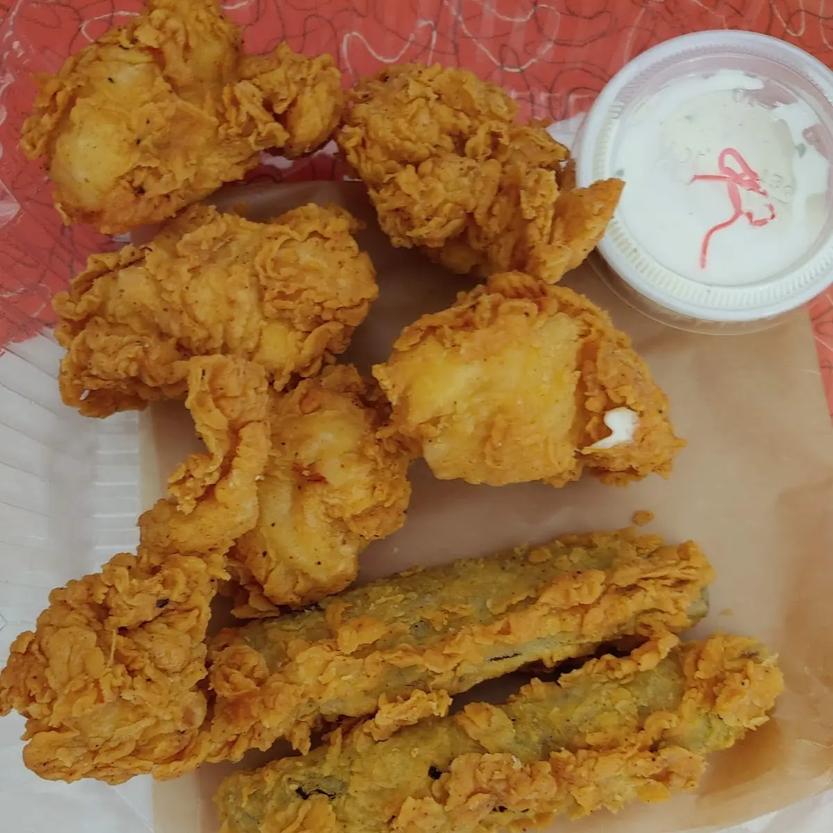 Fried Pickles and Chicken Bites