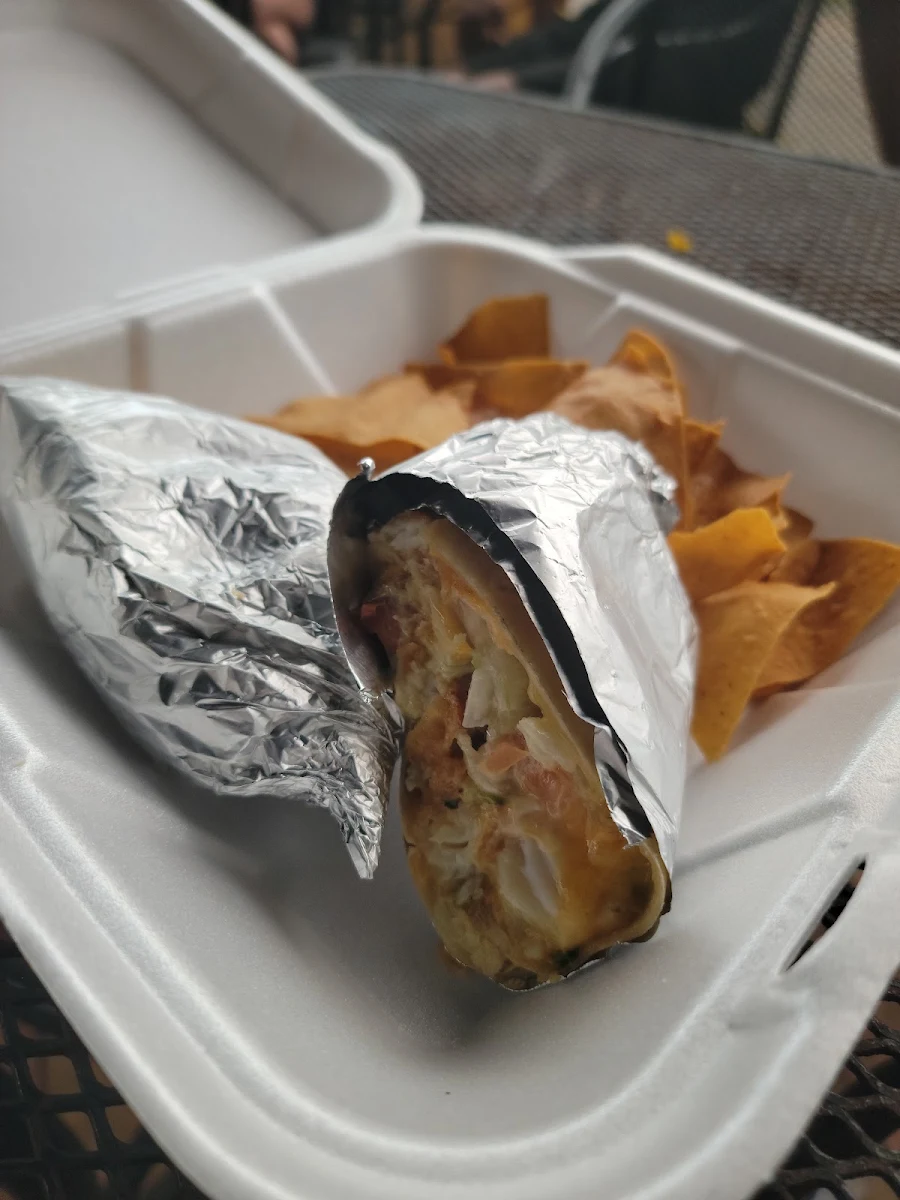 Fish Tacos Made into a Burrito