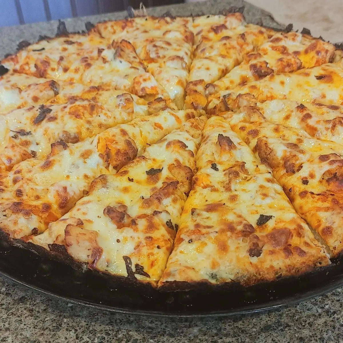Buffalo Chicken Pizza Deep Dish