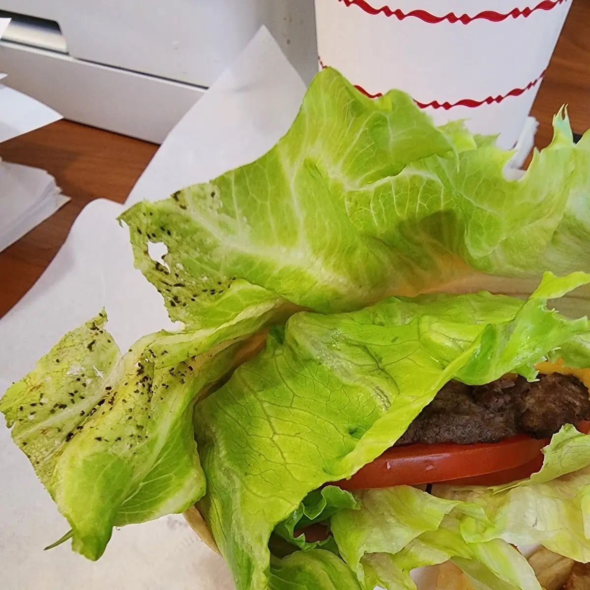 Cheese Burger Wrapped in Lettuce