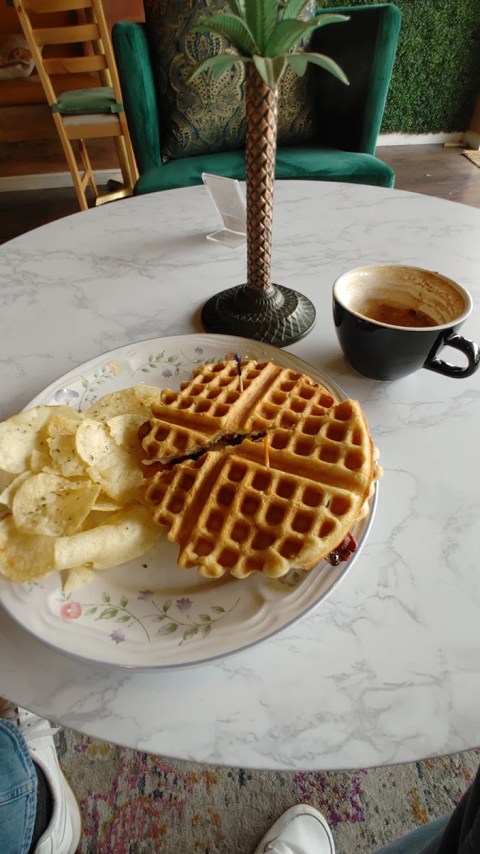 Waffle Bacon Egg and Cheese
