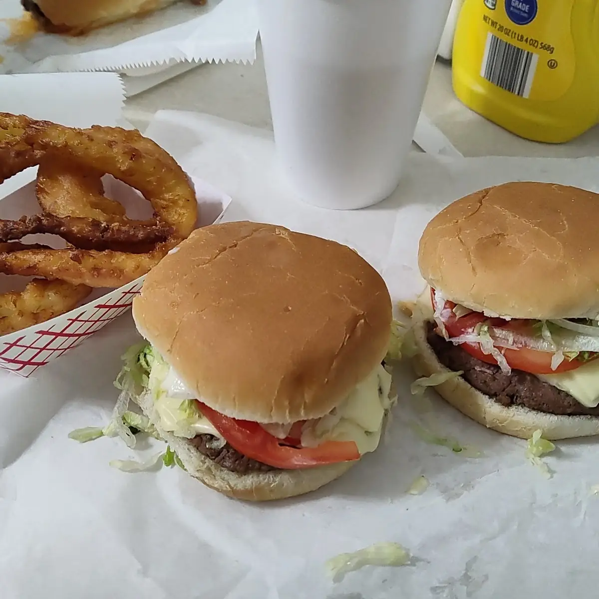 Cheeseburgers and Onion Rings