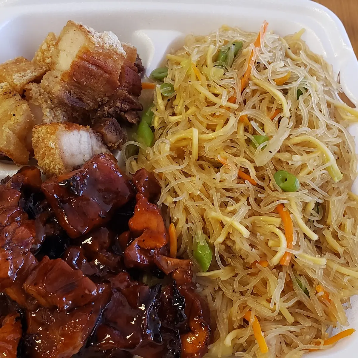 Fried Pork BBQ Pork and Pancit