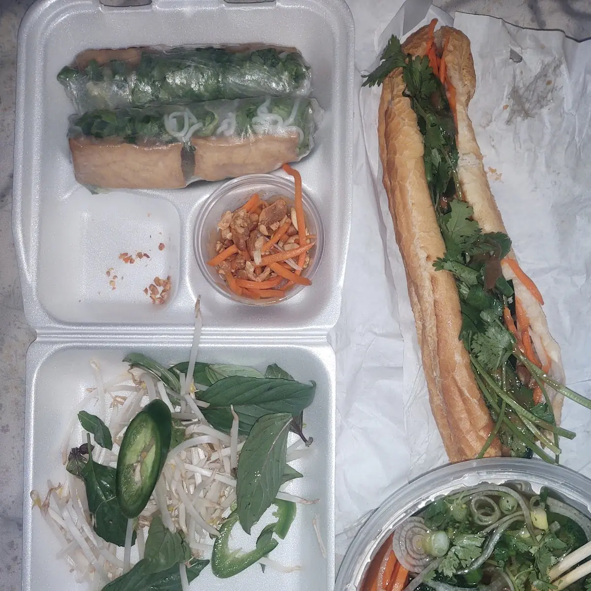 Vegetarian Banh MI Vegetarian Pho Vegetarian Spring Rolls