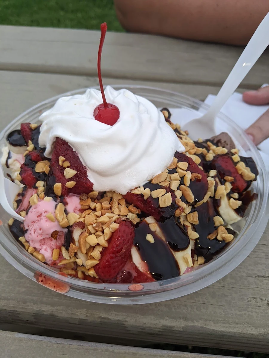 Banana Split Sundae with Toppings