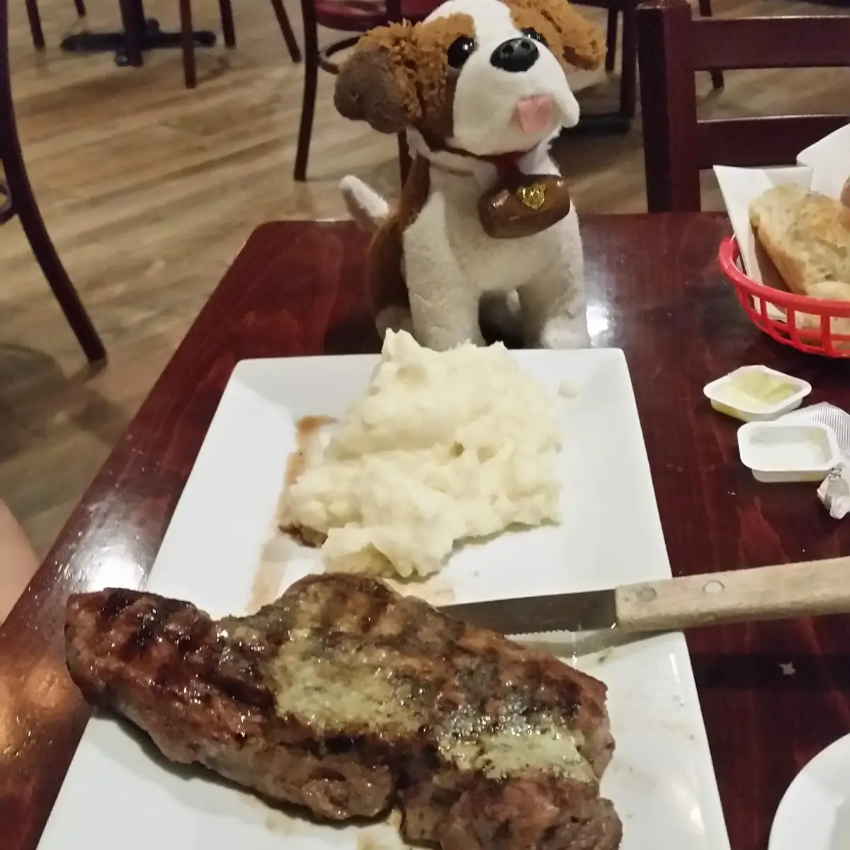 Strip Steak and Mashed Potatoes