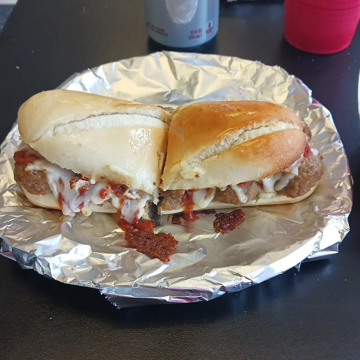 Meatball Sub with Pizza Sauce and Cheese
