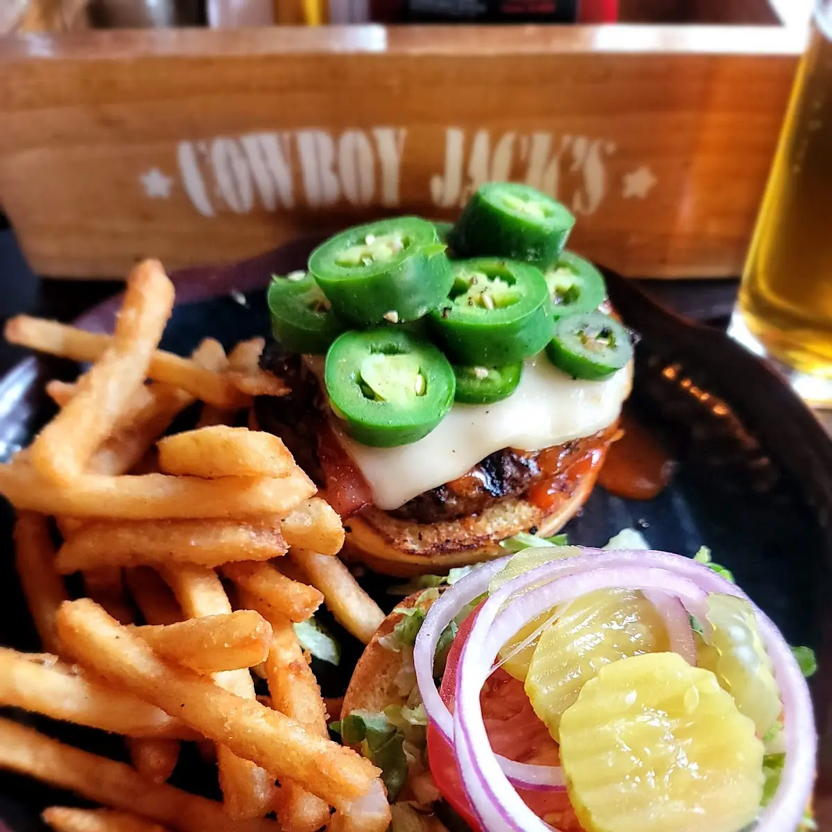 Prairie Fire Burger with Fresh Jalapenos