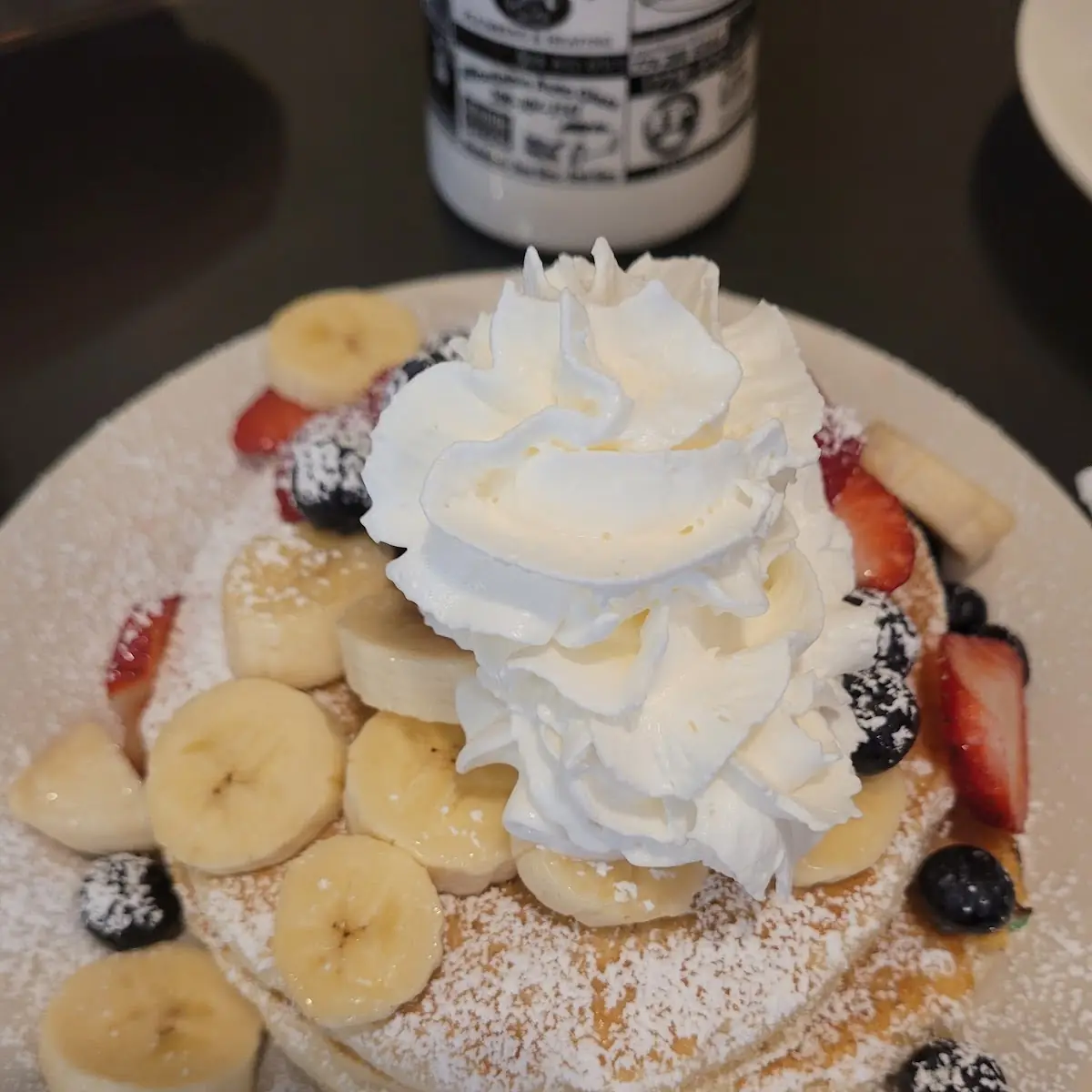 Pancakes with Fresh Fruit Plate