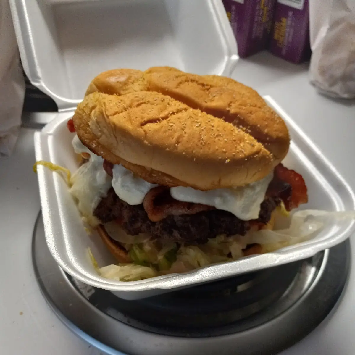 Bacon and Bleu Cheese Burger the Small One
