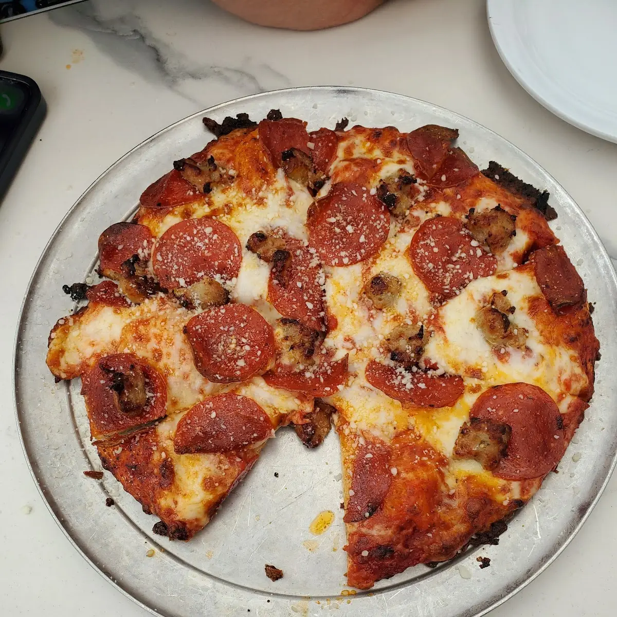 Pepperoni and Sausage Pizza