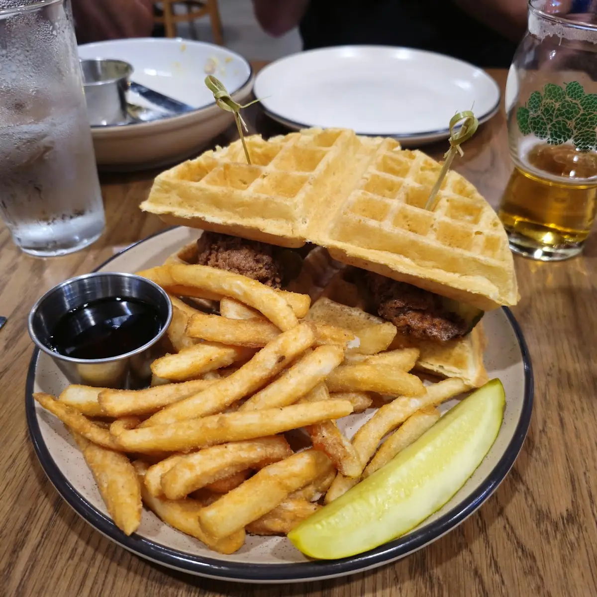 Maple Bourbon Hot Chicken & Waffles Sandwich
