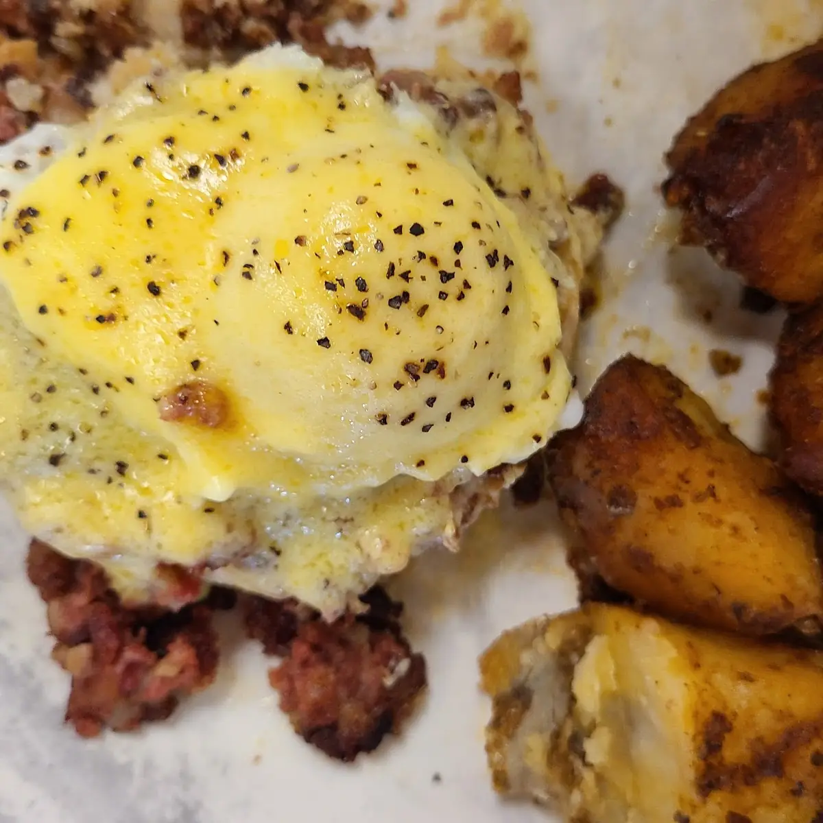 Irish Eggs Benedict with Corn Beef Hash