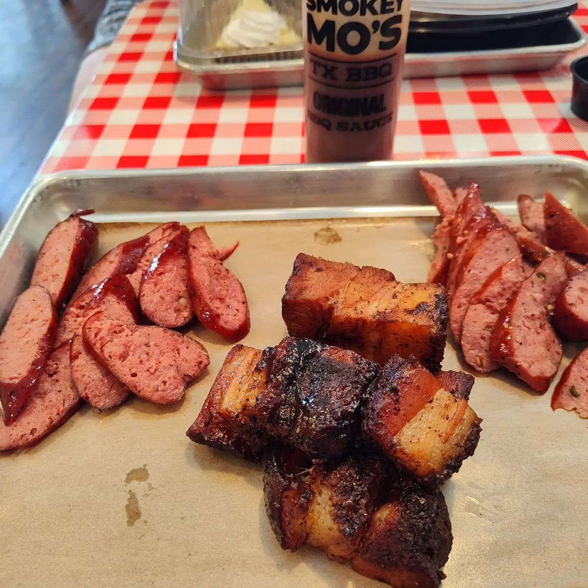 Sausage and Pork Belly Burnt Ends