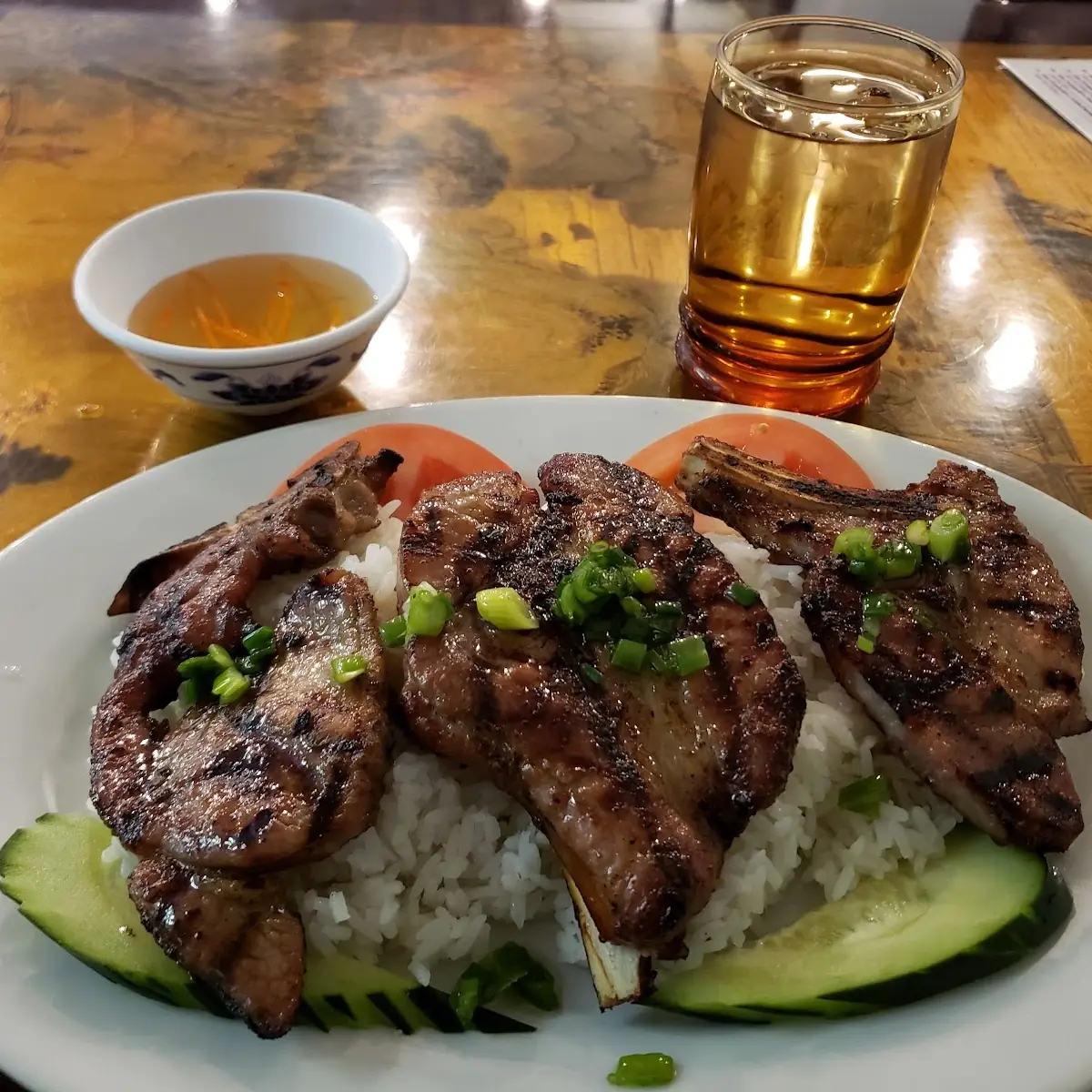 Grilled Pork Chop with Rice