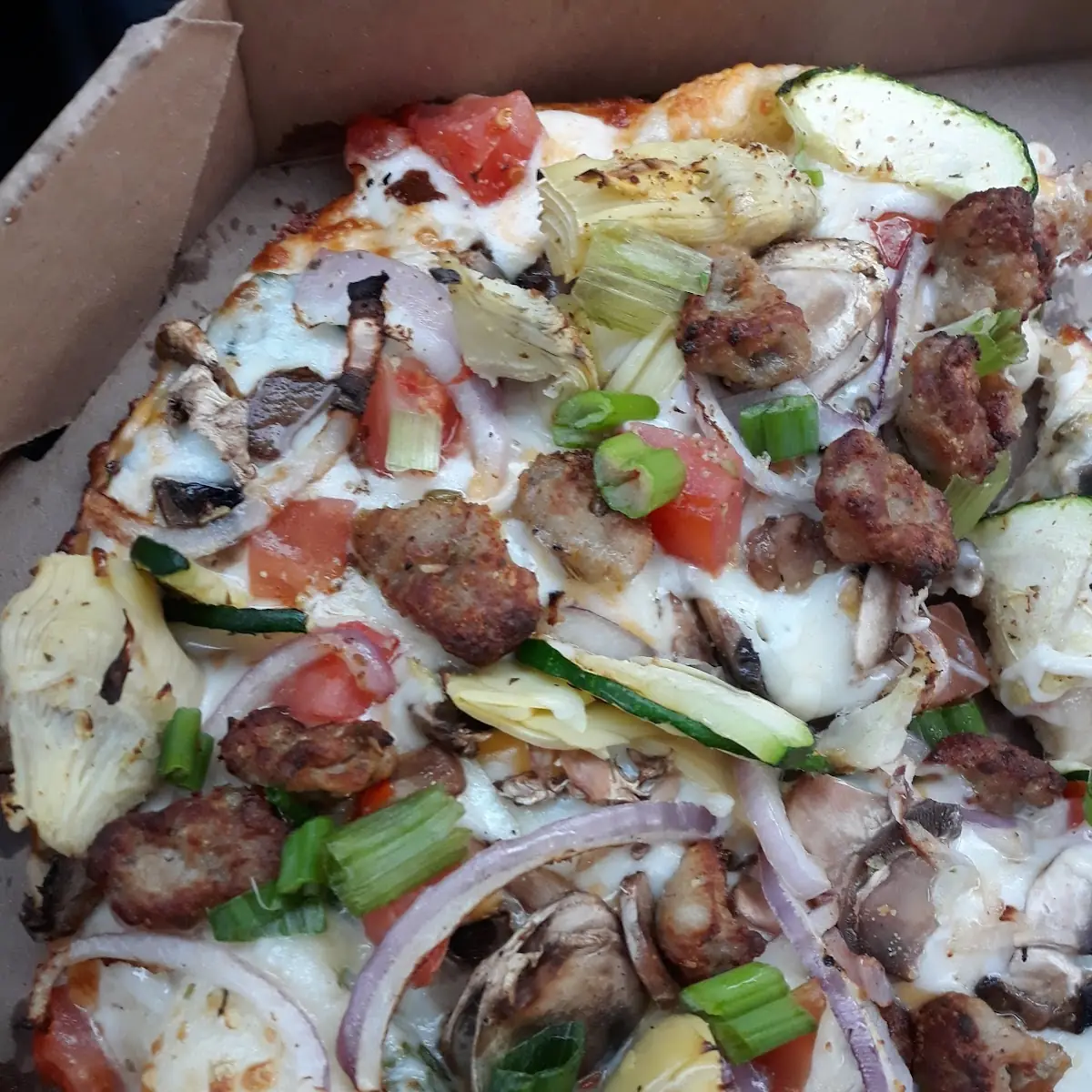Vegetarian Pizza with Sausage