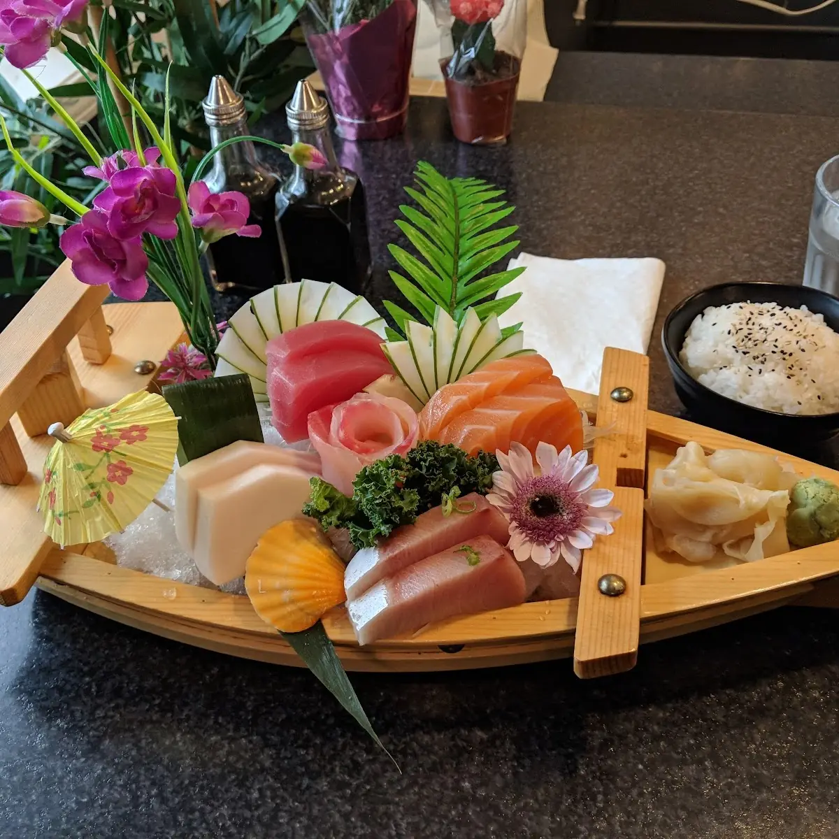 Sashimi Combo with Miso Soup and Sushi Rice