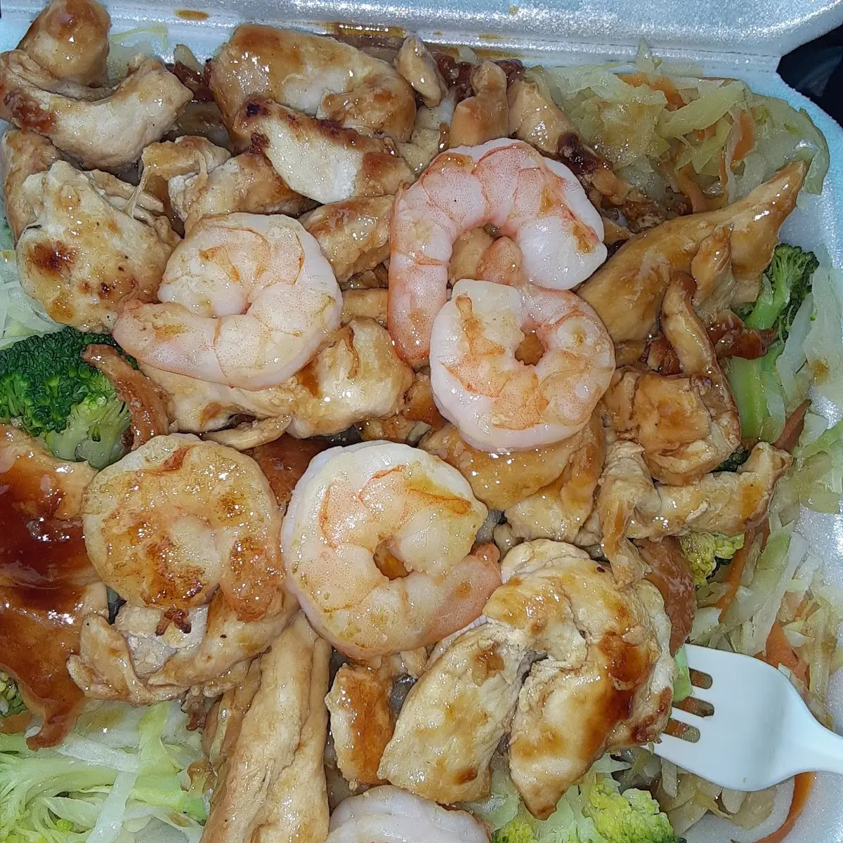 Shrimp Vegetables with Chicken Teriyaki