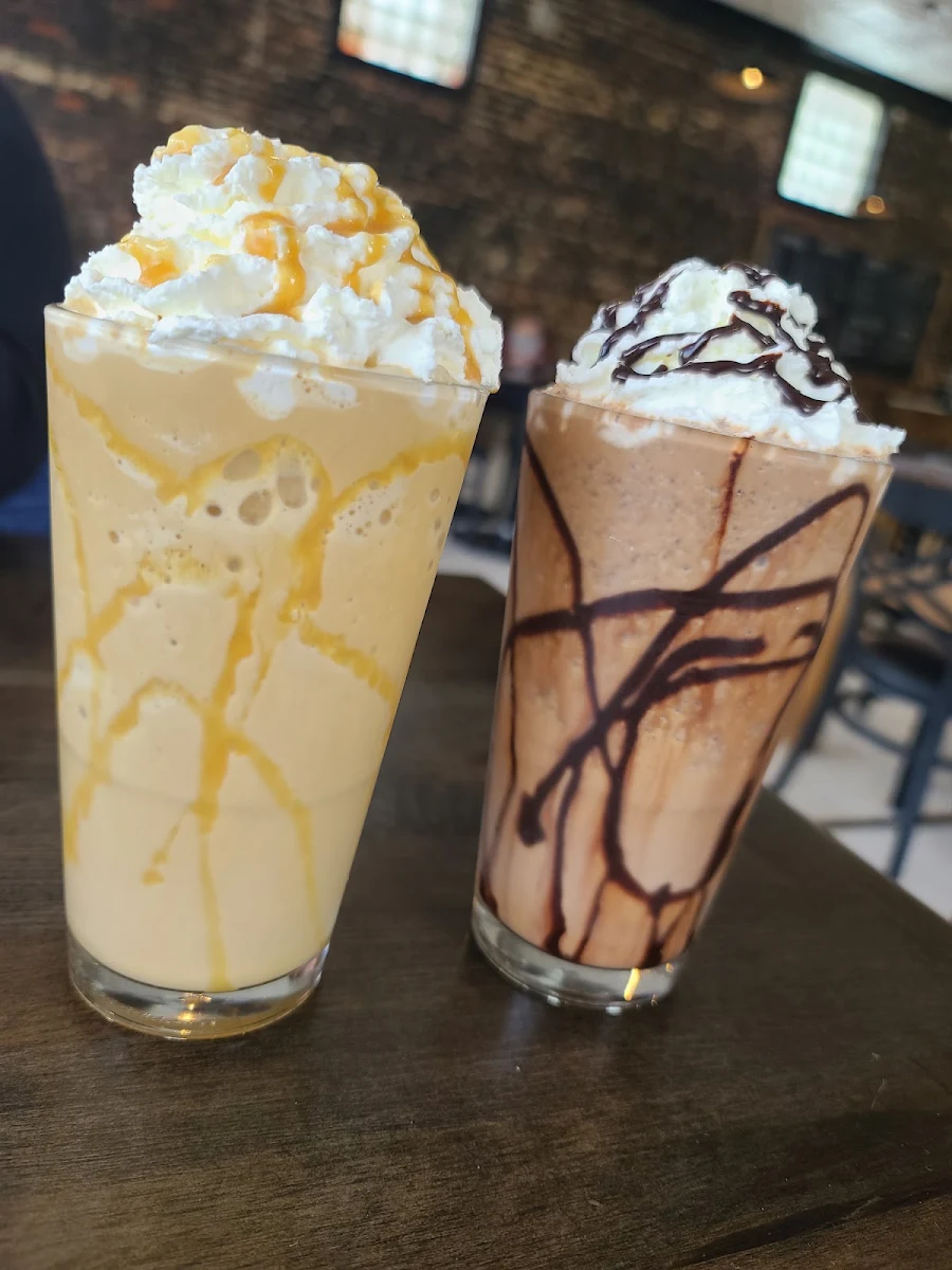 Caramel Frappe and Mocha Frappe