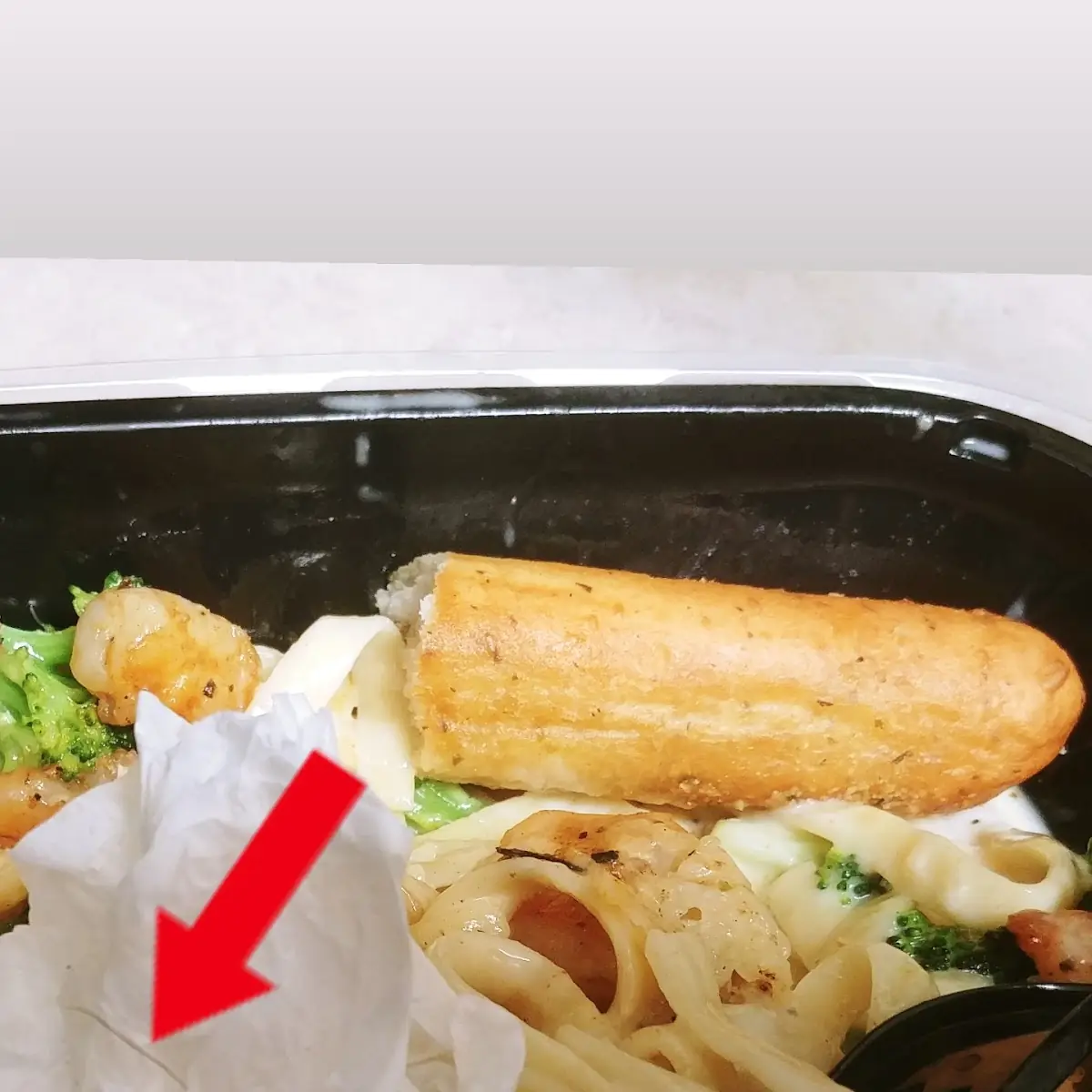 Alfredo Pasta with Hair