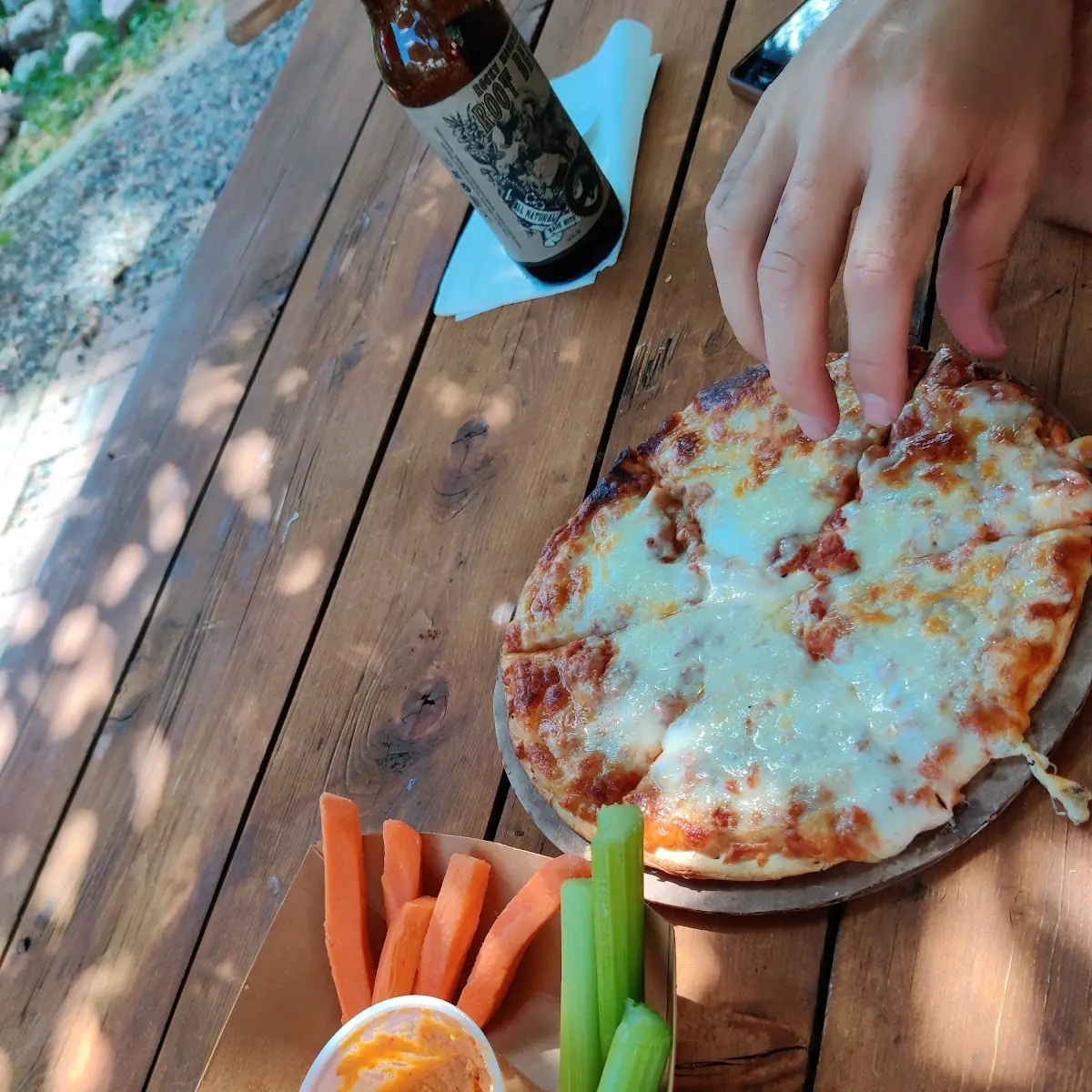 Cheese Pizza Hummus Plate