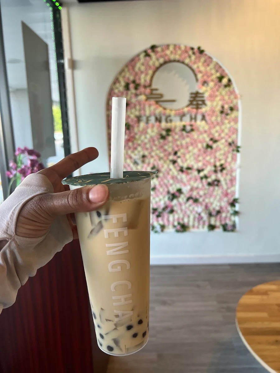 Milk Tea with Boba and Lychee Jelly