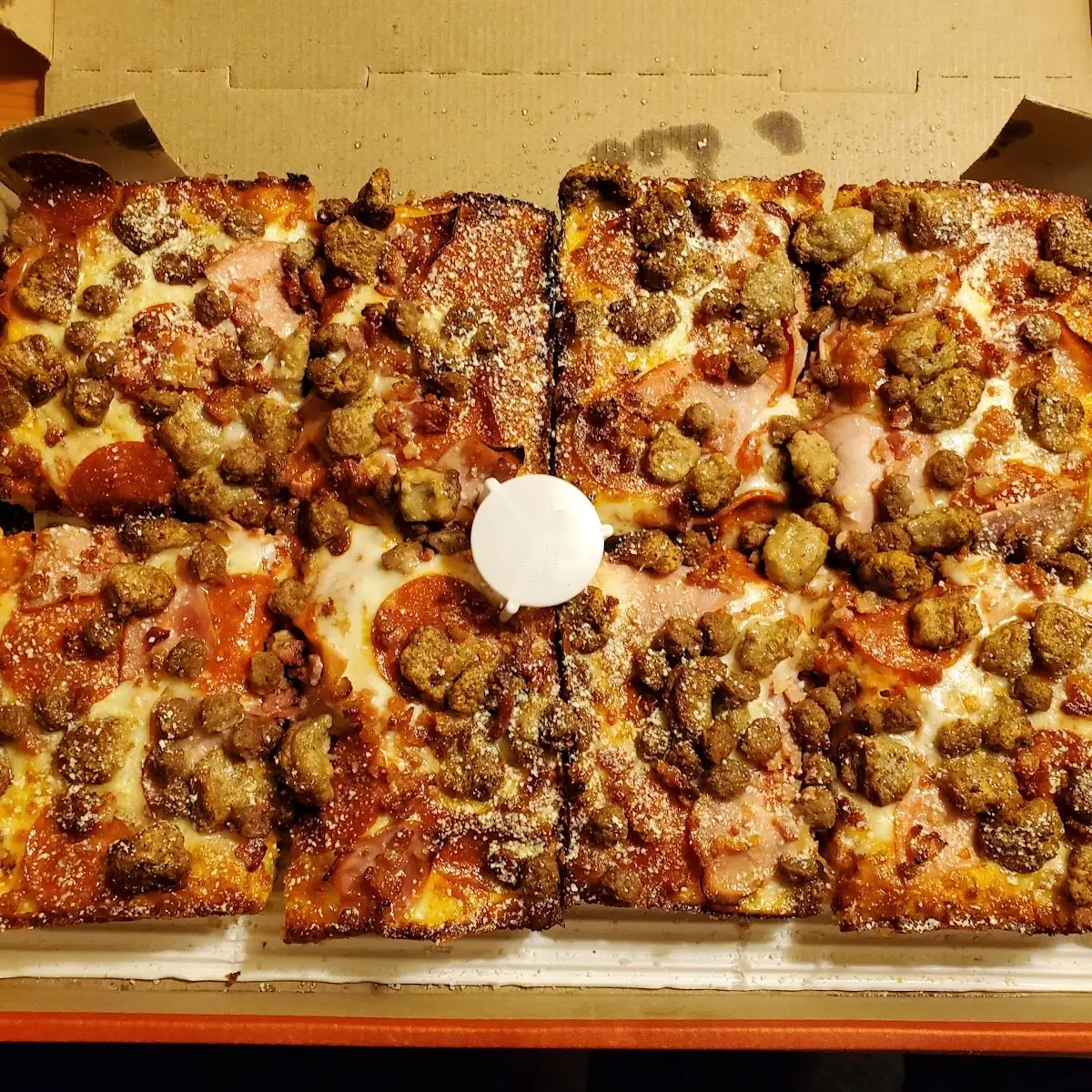 8 Corner Detroit Style All Meat Pizza