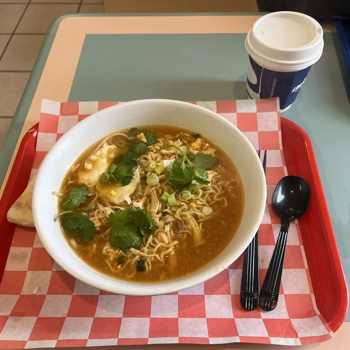 Chicken Ramen with Green Onions and Cilantro