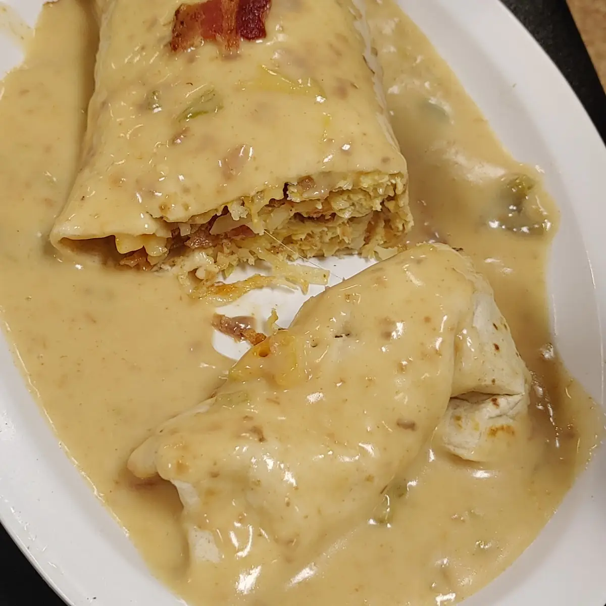 Breakfast Burrito Smothered