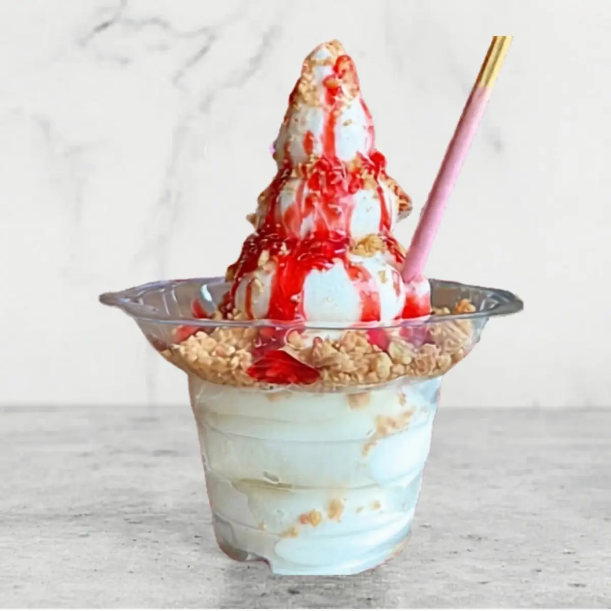 Strawberry Popping Soft Serve Bowl