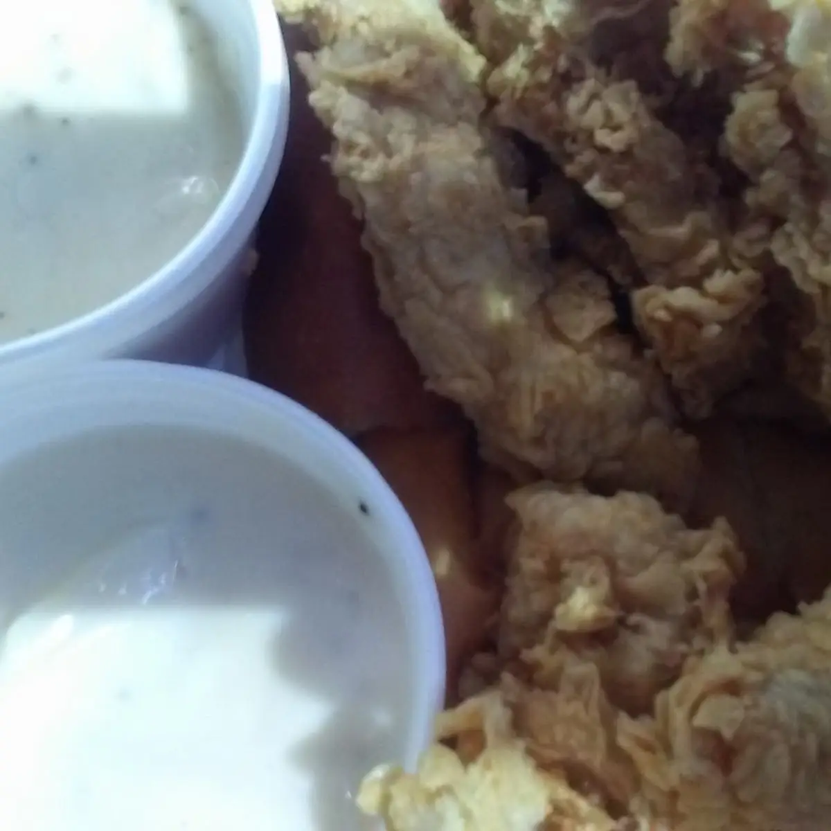 Chicken Strip Dinner Roll with Gravy Mashed Potatoes and Gravy