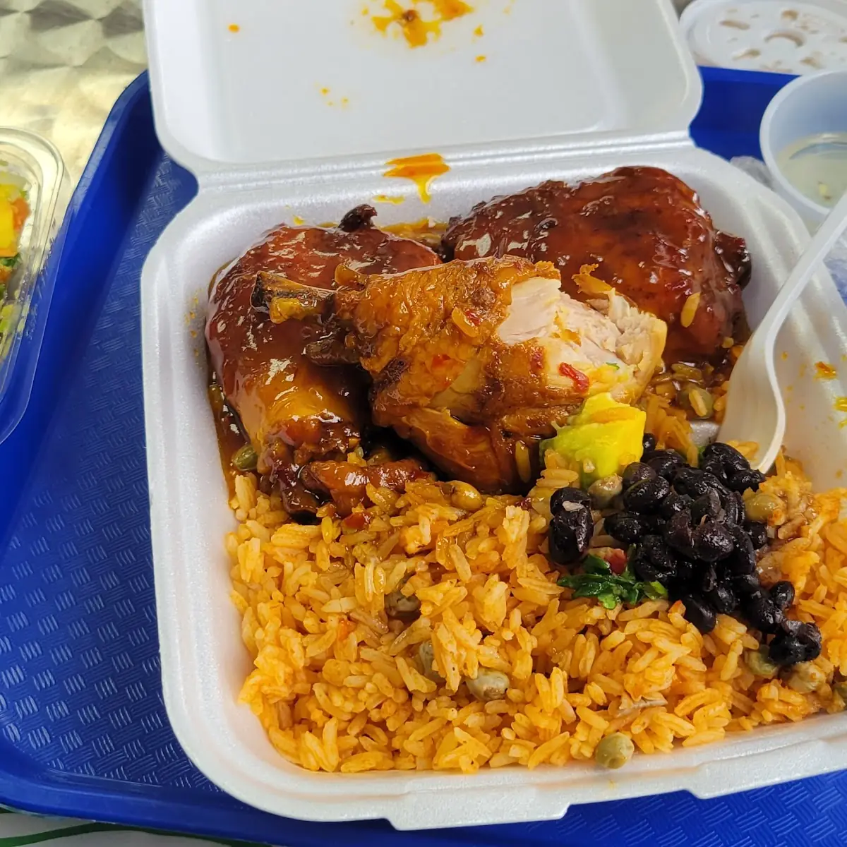 Yellow Rice with Granules Black Beans
