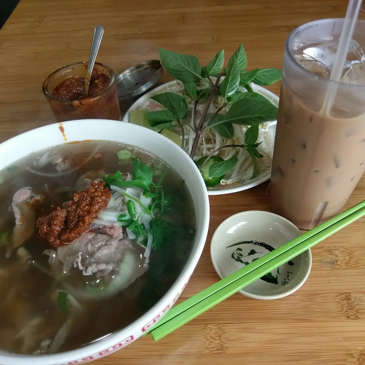 Pho DAC Biet and Ice Coffee