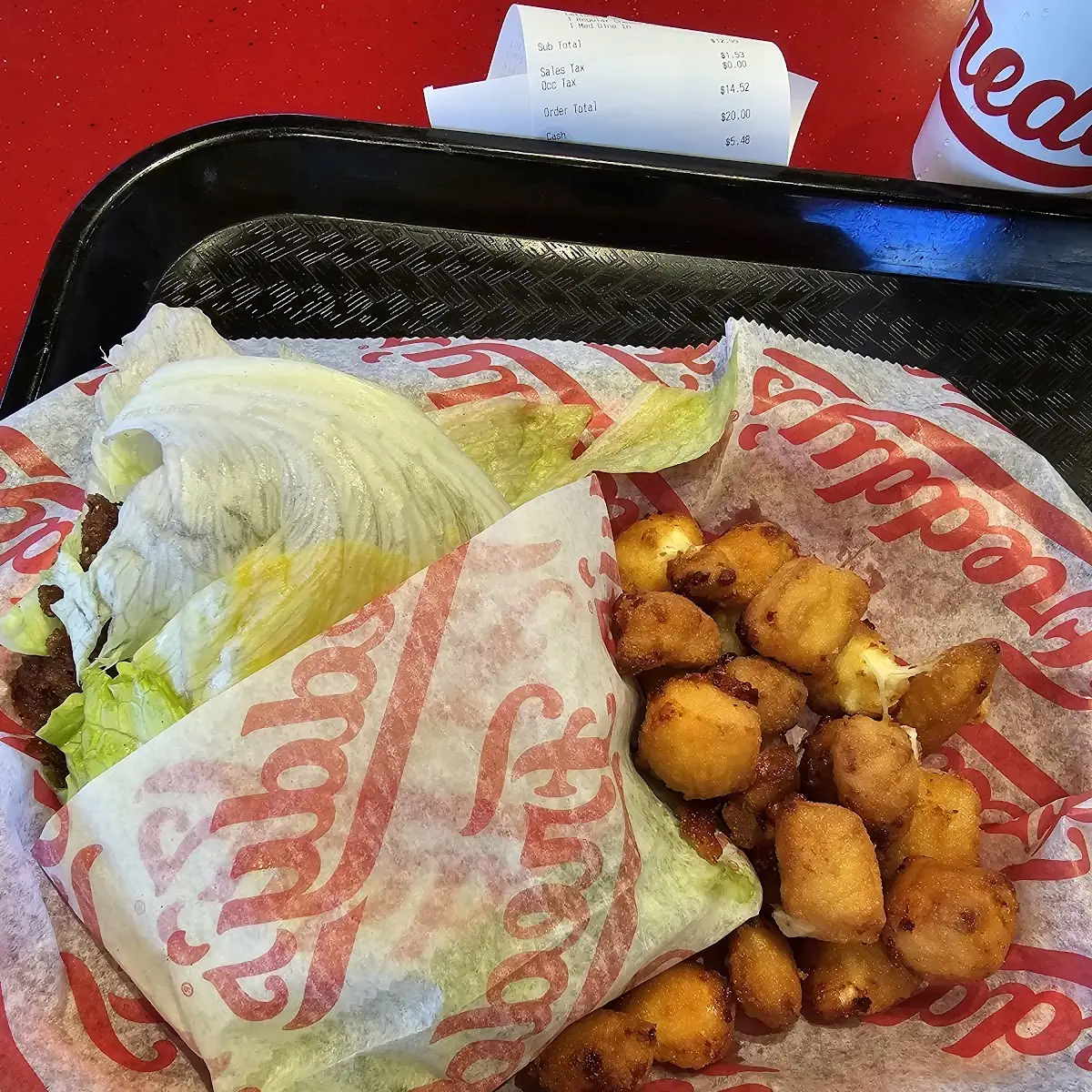 Double Cheeseburger Lettuce Wrap and Cheese Curds