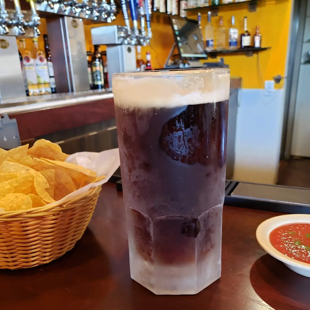 Negra Modelo with Chips and Salsa