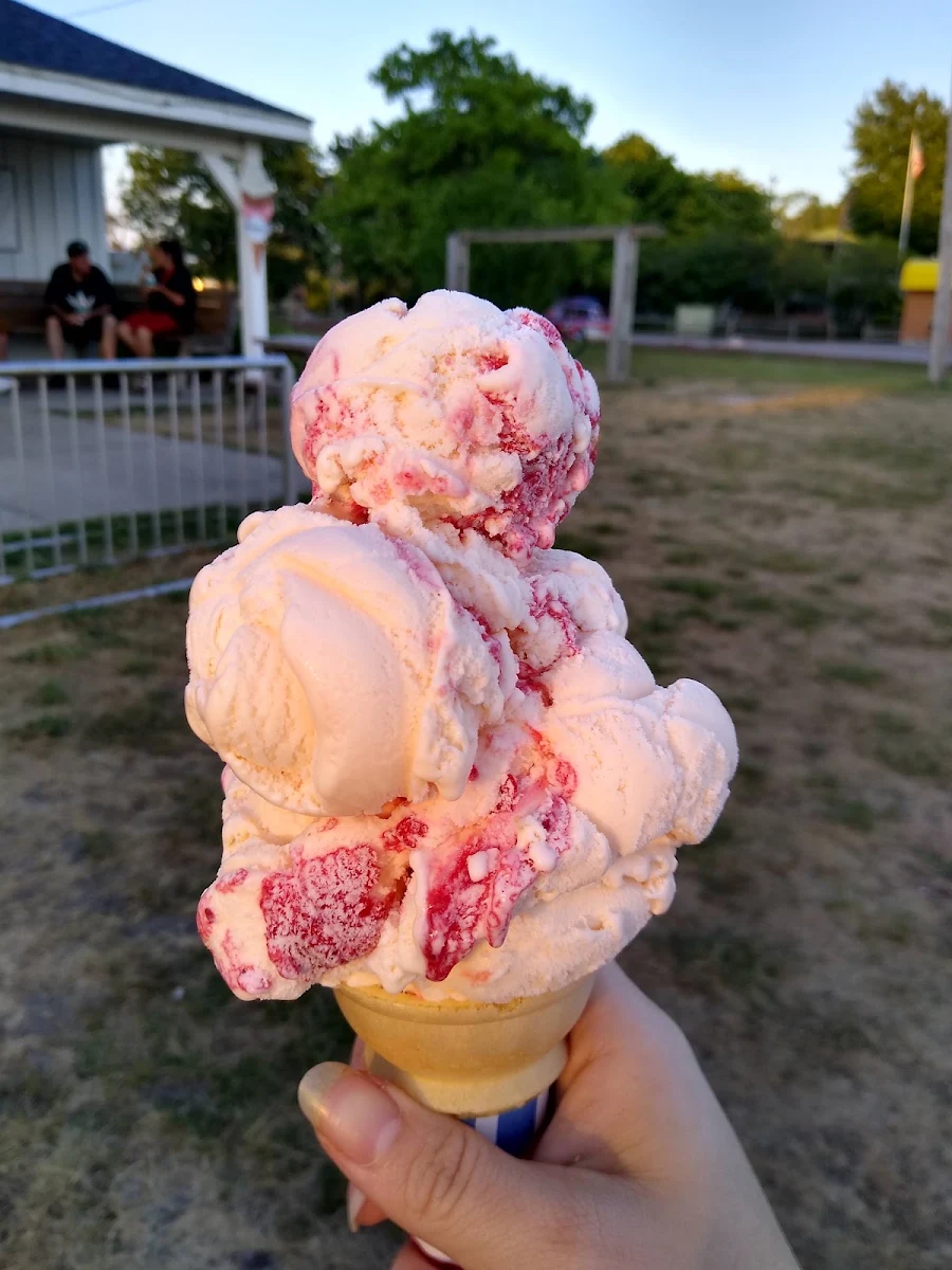 Small Strawberry Cheesecake Ice Cream Cone