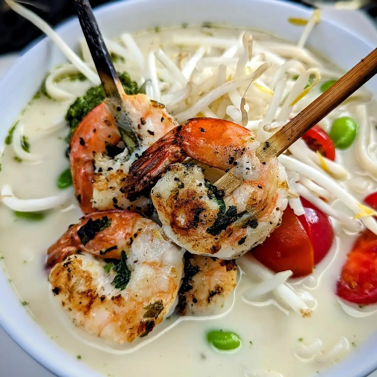 Thai Green Curry Noodles with Shrimp