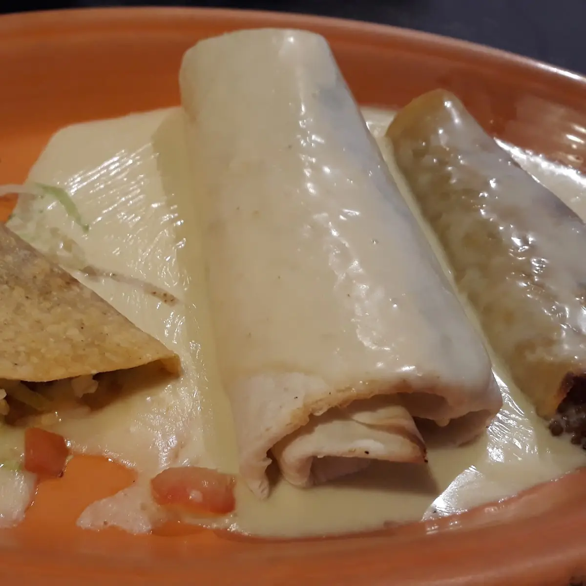 Taco Burrito Enchilada with Cheese Dip