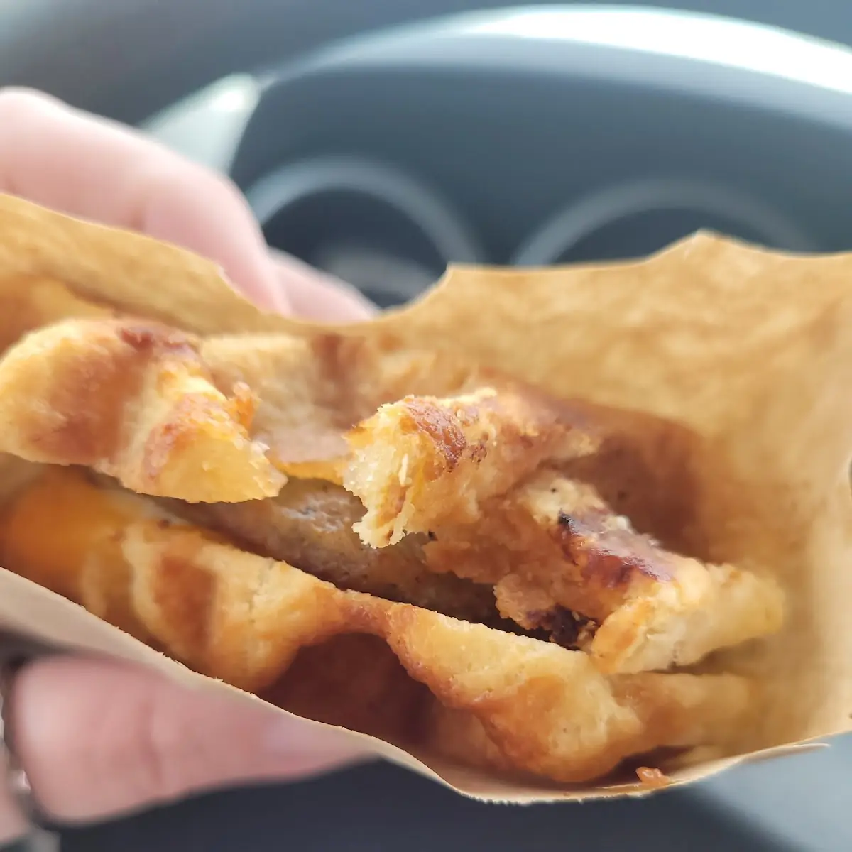 Waffle Sausage Sandwich
