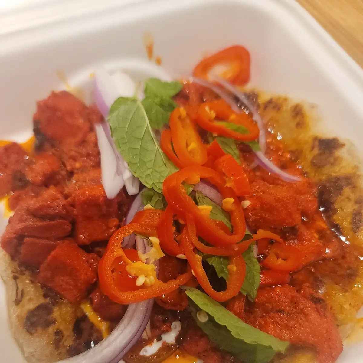 Spicy Chili Chicken Curry Paratha