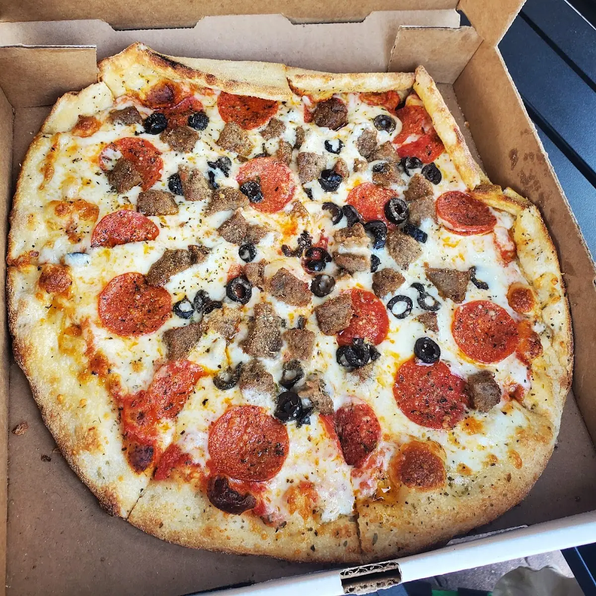 Meatball Pepperoni and Black Olive