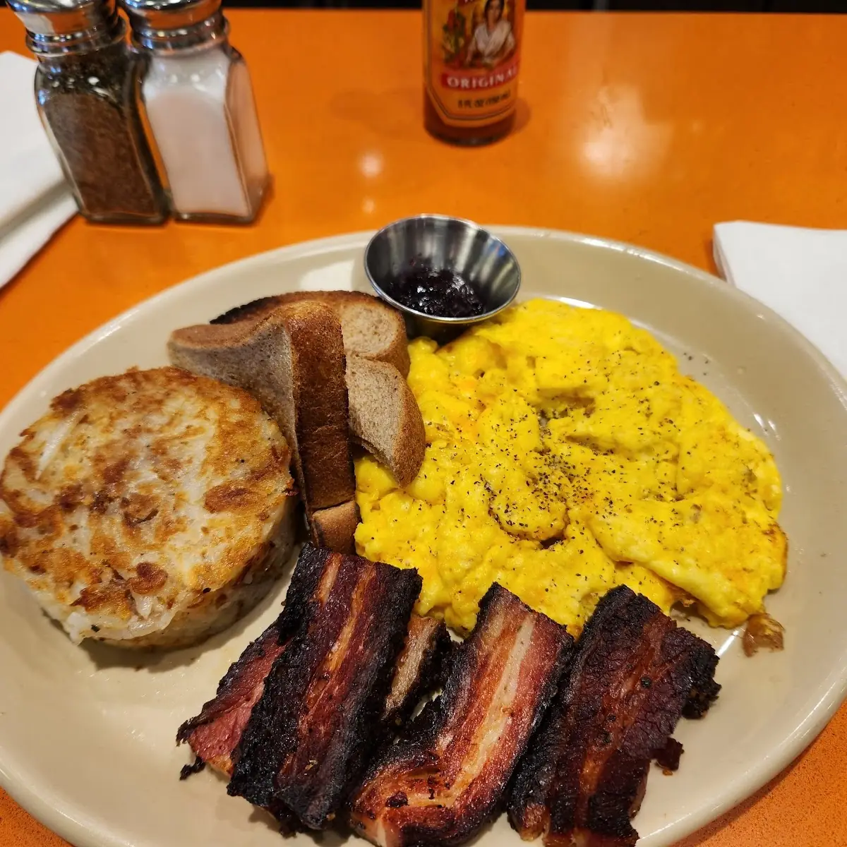 Sunny Side Hash Browns Bacon & Toast
