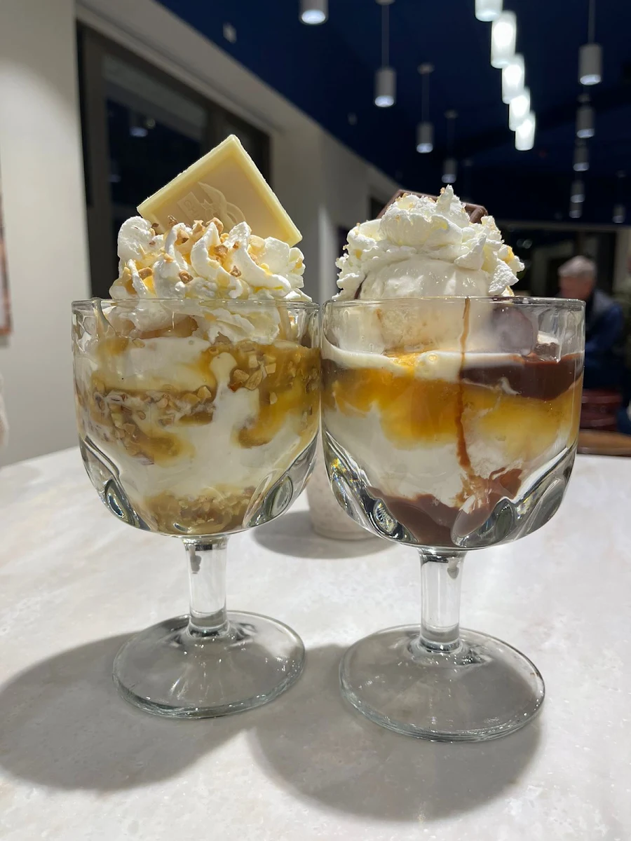 Gold Rush Caramel Almond Sundae
