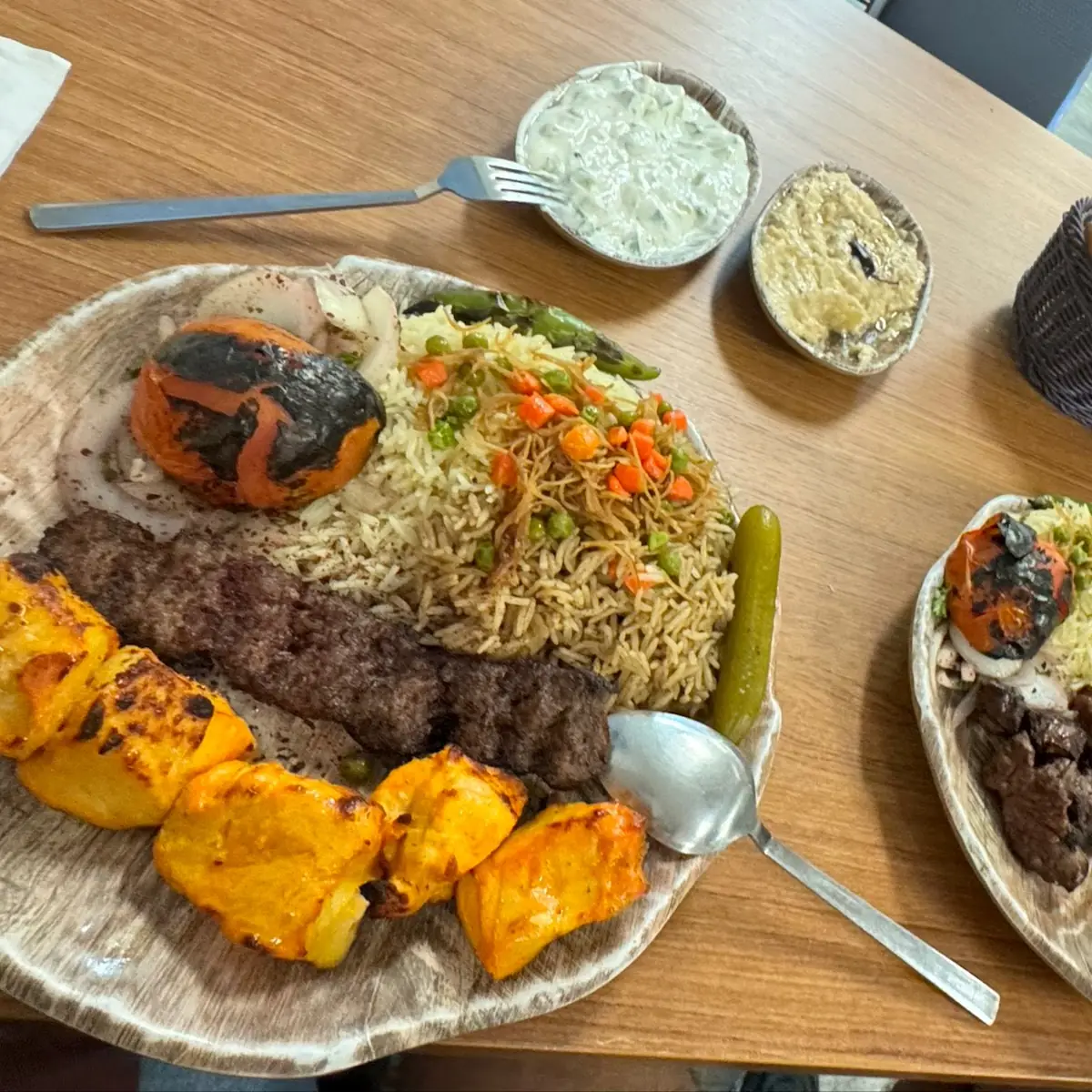 Grilled Kebab Platter with Rice