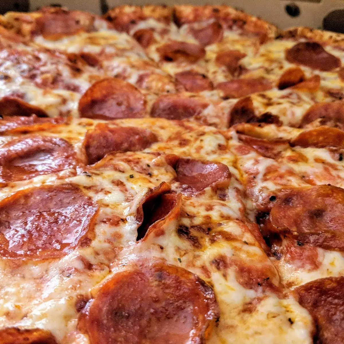 Pepperoni Pizza in Cardboard Box