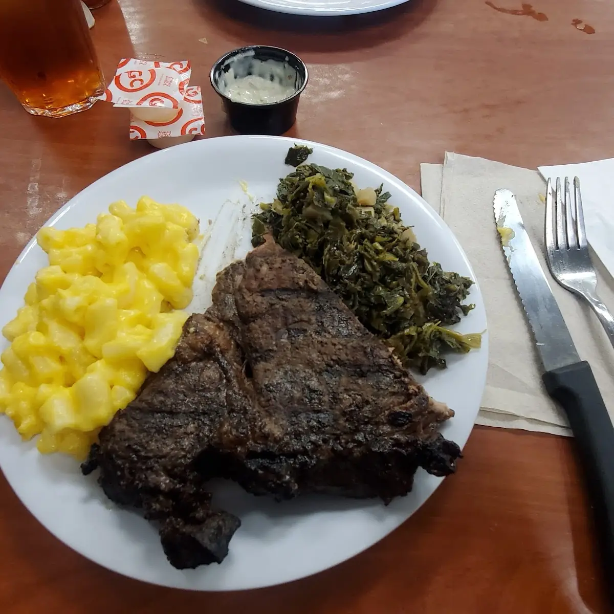 Mac & Cheese Steak Greens